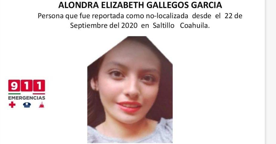 #JusticiaParaAlondra: Hallan cuerpo de joven desaparecida en Saltillo; inician investigación por feminicidio
