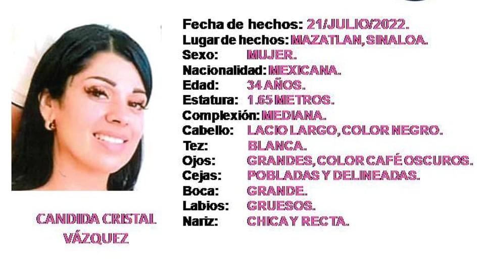 Cuerpo de mujer encontrado en Mazatlán no es de la locutora Cándida Cristal: Fiscalía de Sinaloa