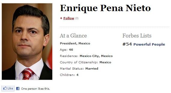 Peña Nieto entra a los 71 más poderosos de <i>Forbes</i>