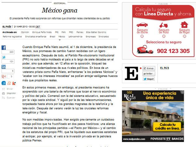México tiene todo que ganar: <i>El País</i>