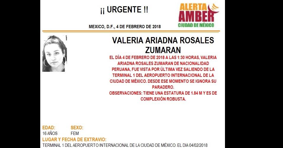 Adolescente peruana está desaparecida desde hace 4 días; se le vio por última vez en el Aeropuerto