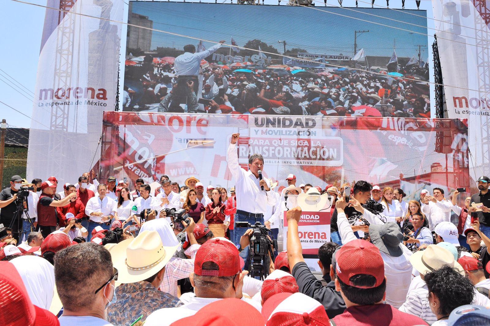 Precandidatos de Morena encabezan mitin en Coahuila; Monreal aprovecha para pedir “reglas claras”