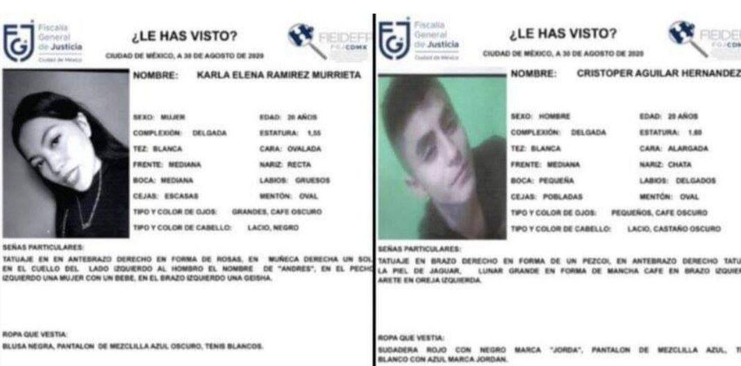 Fiscalía de CDMX ofrece recompensa por información de Karla y Cristoper, desaparecidos hace mes y medio