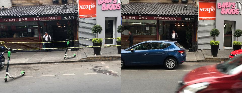 Autoridades liberan escena de asesinato que era resguardada con tres scooters y maceteros