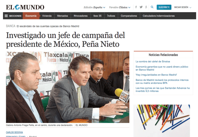 Investigan a excoordinador de campaña de Peña Nieto en España