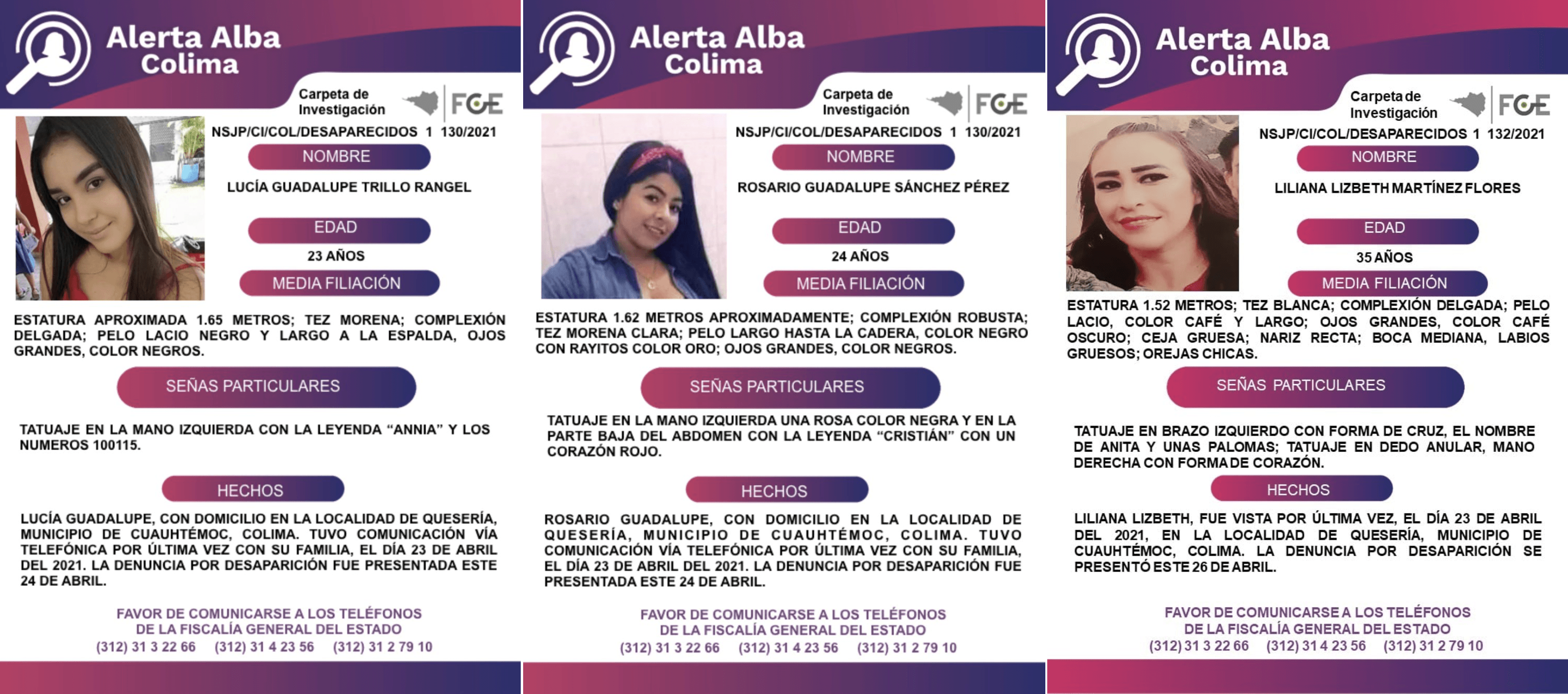 CEDH de Jalisco pide búsqueda eficaz de Lucía, Rosario y Liliana, desaparecidas durante un viaje
