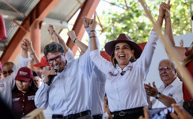 Ricardo Monreal hace gira para apoyar a Mara Lezama, candidata de Morena a la gubernatura de Quintana Roo