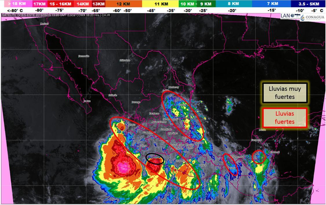 Narda provoca intensas lluvias; suspenden clases en 5 estados
