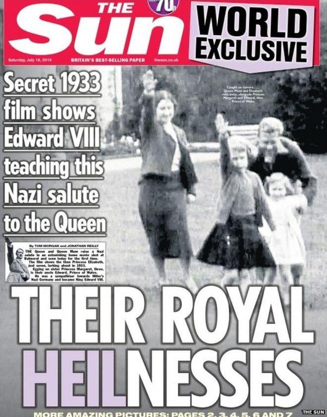 Las polémicas imágenes de la reina Isabel haciendo el saludo nazi