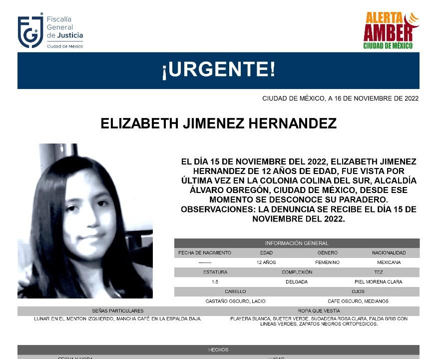 Elizabeth Hernández desaparece tras tomar transporte escolar