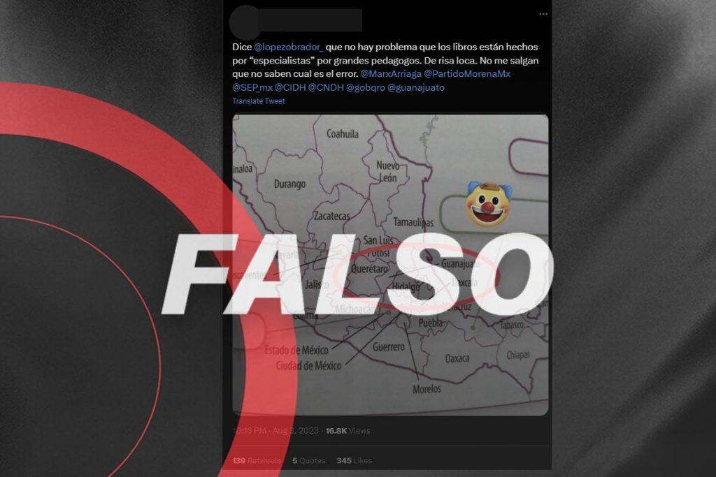 Este mapa de México que confunde ubicación de estados no está en el nuevo libro de la SEP