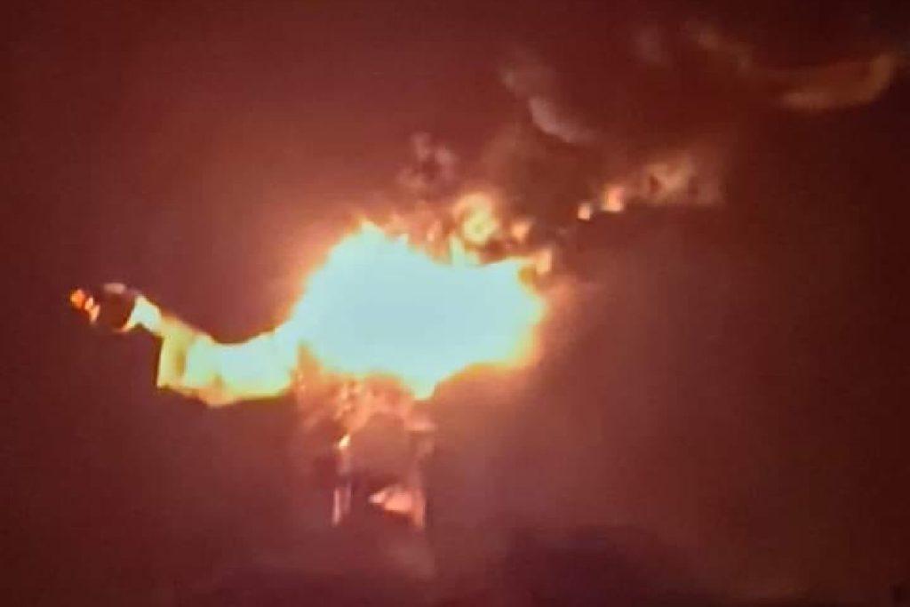 Rayo destruye estatua del Cristo Pescador en La Concordia, Chiapas