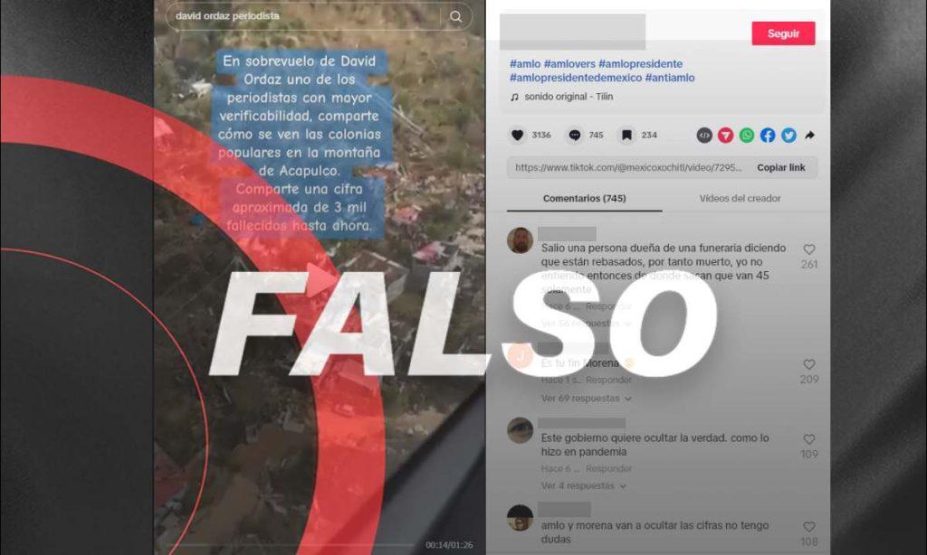 Este video no prueba que Otis dejó 3 mil fallecimientos en Acapulco