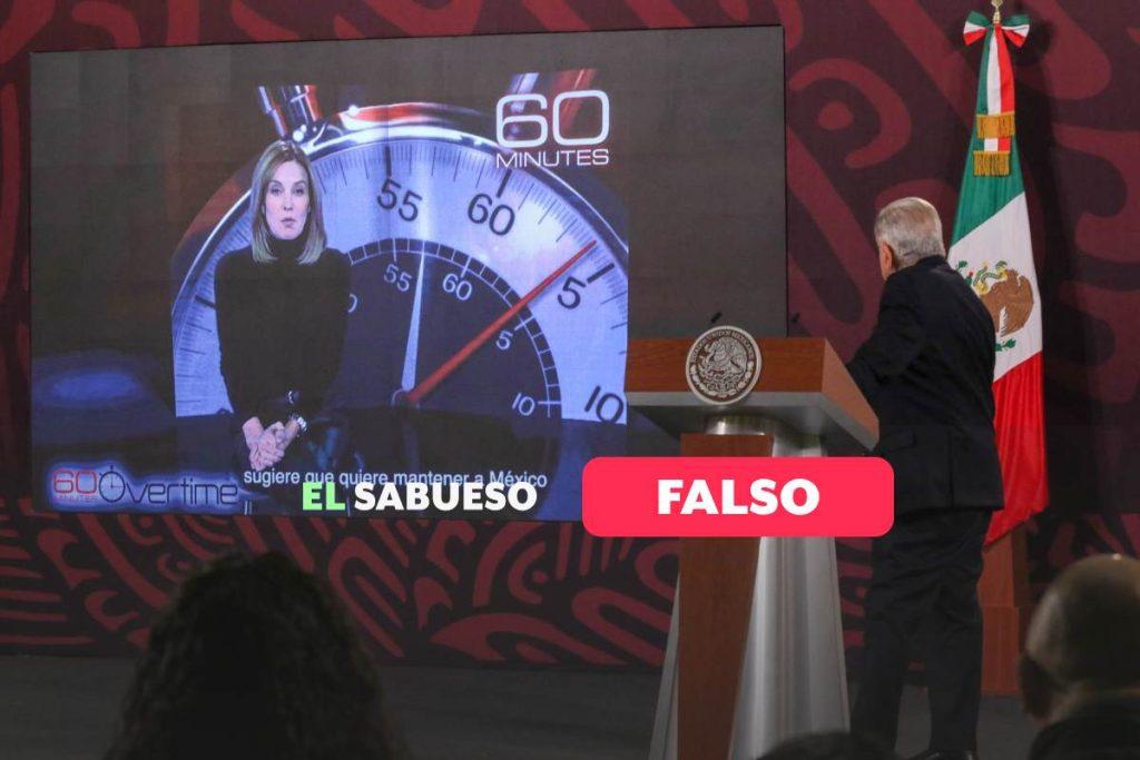 AMLO miente en el programa 60 Minutos sobre impunidad en México y se contradice sobre fentanilo