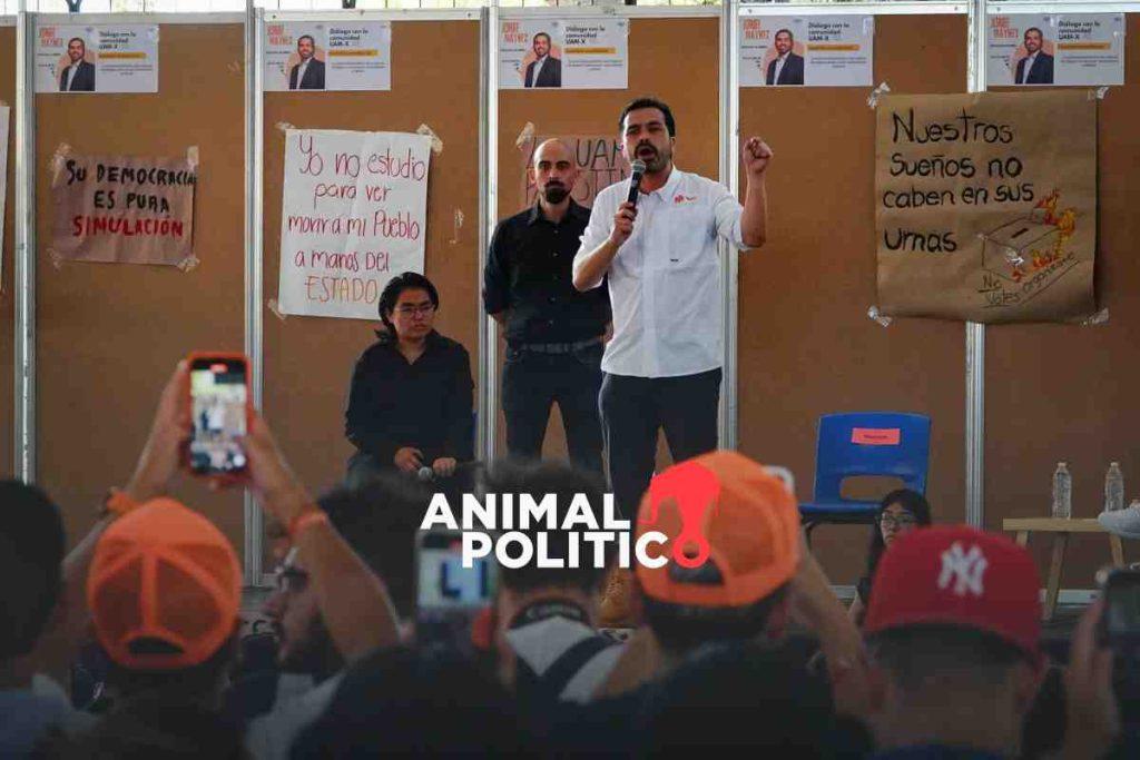 “No seremos parte de su marketing”: Máynez enfrenta ambiente hostil en la UAM Xochimilco
