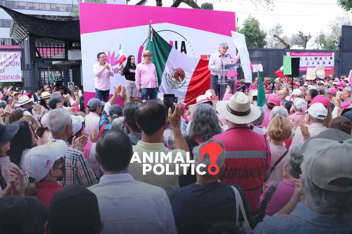 Xóchitl Gálvez y “marea rosa” exigen al INE no dar mayoría legislativa a Morena; anuncian impugnación ante Tribunal Electoral