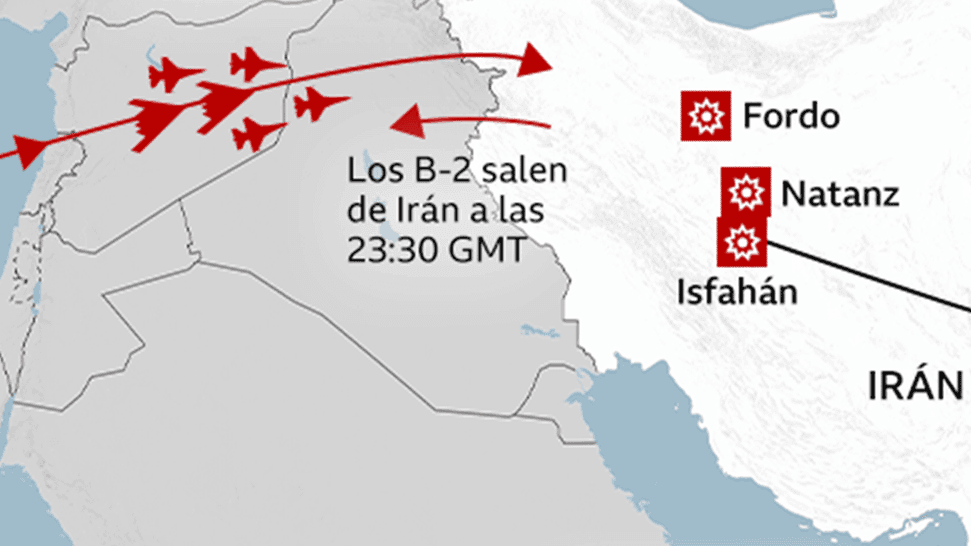 “Operación Martillo de Medianoche”: mapas y gráficos muestran cómo fue el ataque de EU contra Irán