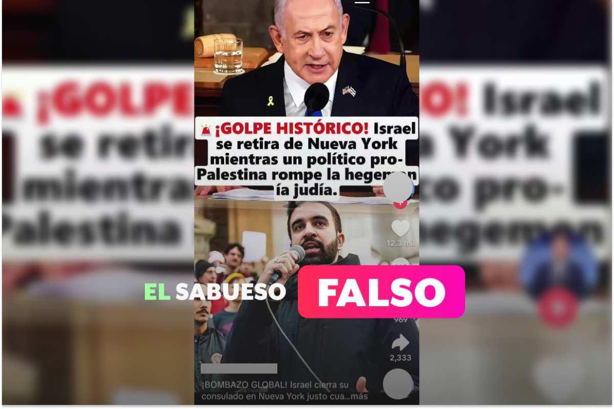 Es falso que el consulado de Israel en Nueva York se cerró tras la elección del alcalde Mamdani