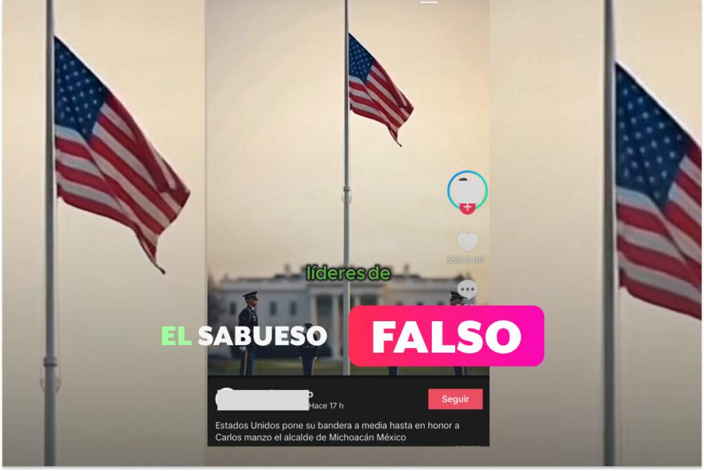 Estados Unidos no izó su bandera a media asta por el asesinato de Carlos Manzo; el video se creó con IA