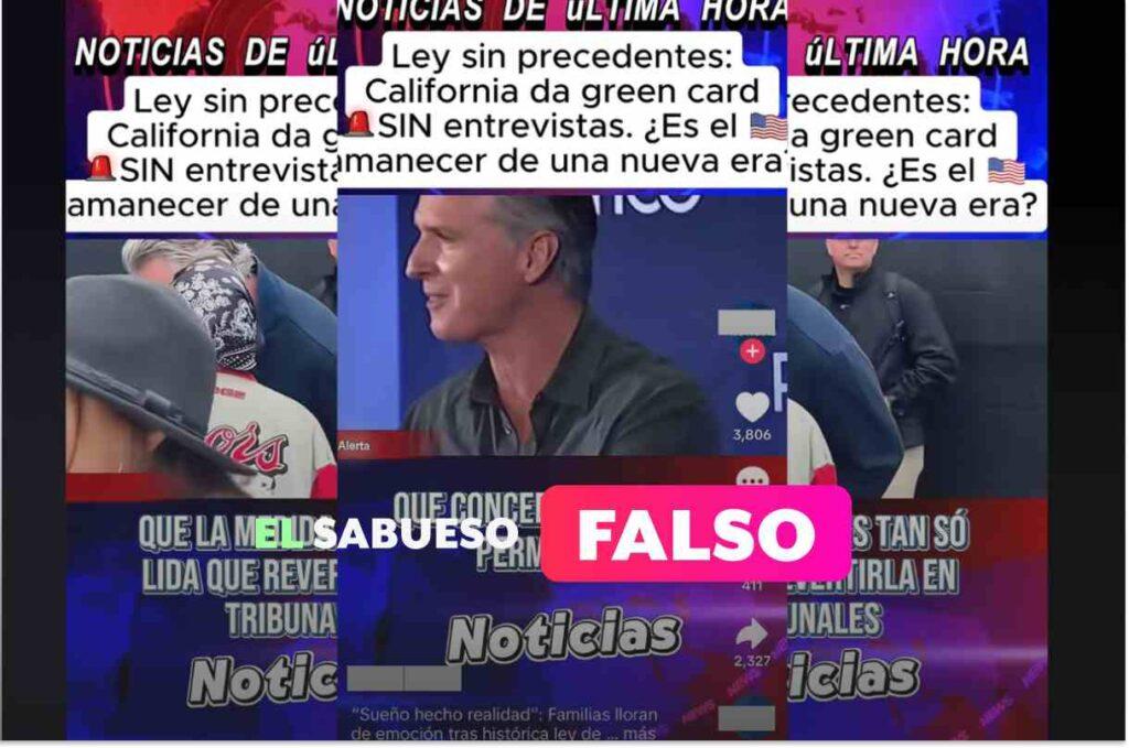 El gobernador de California no aprobó ninguna ley para dar residencia permanente a inmigrantes en Estados Unidos