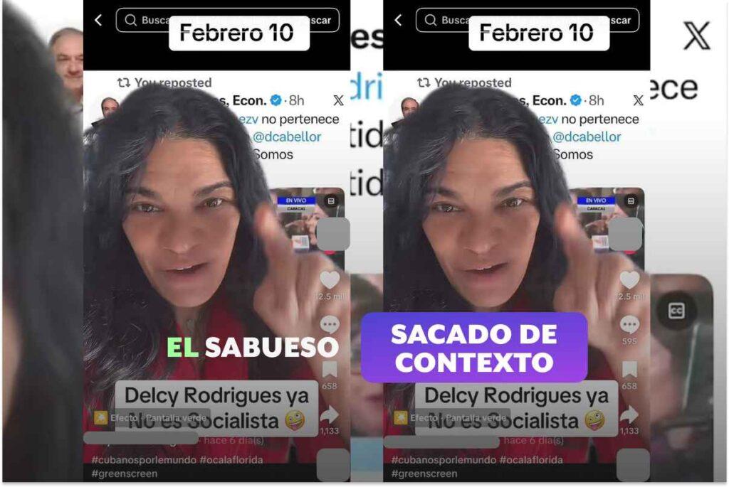 Delcy Rodríguez no anunció su salida del Partido Socialista Unido de Venezuela; el video es de 2018
