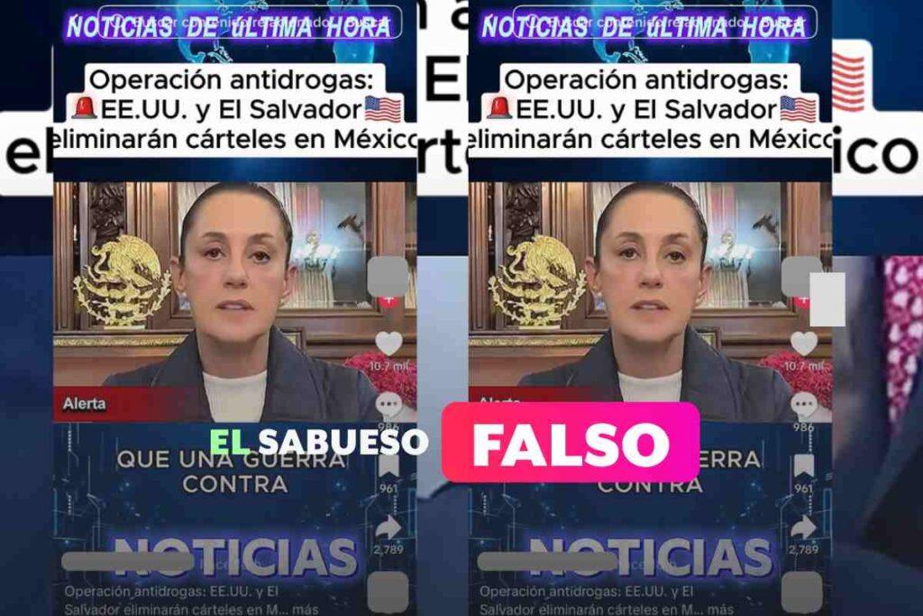 Es falso que Estados Unidos y El Salvador acordaron intervenir México por la muerte de “El Mencho”