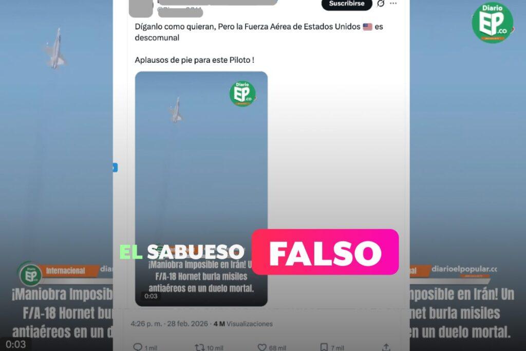 Es falso que una aeronave de Estados Unidos esquivó misiles iraníes; el video corresponde a un videojuego